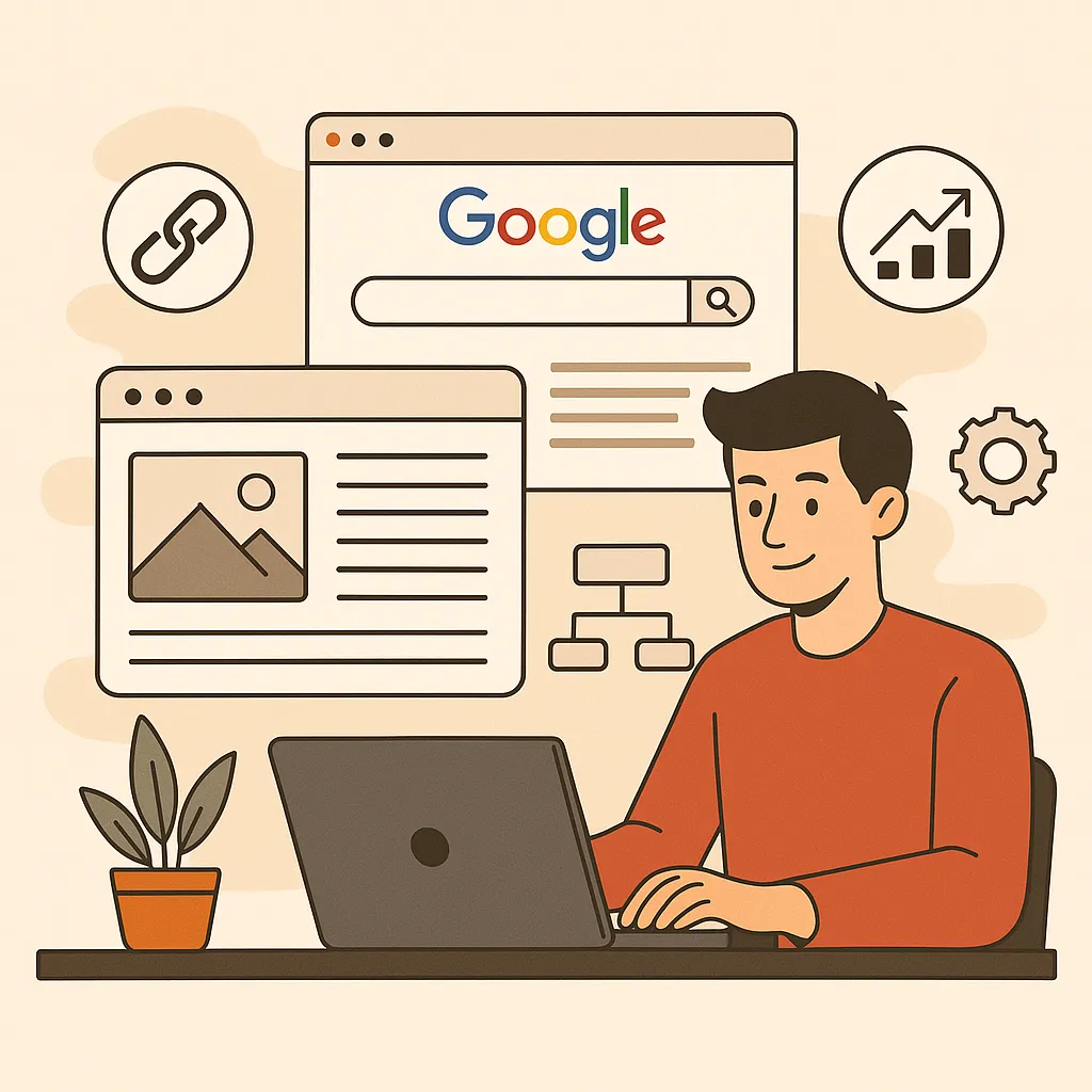 Infographic showing how blog content improves Google ranking through SEO practices
