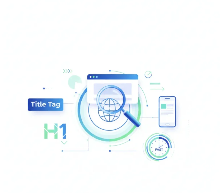 An infographic showing the key elements and tools for effective On page seo optimization for higher search rankings.