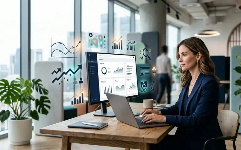 Why Your Business Needs a Digital Marketing Strategy in 2027, shown through a professional analyzing digital marketing analytics on a laptop.